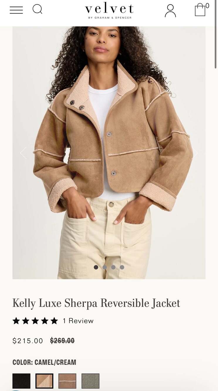 Velvet by Graham & Spencer Kelly Luxe Sherpa Reversible Jacket